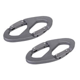 Maxbell 3x2Pcs Multifunction Outdoor Carabiner Hook Buckle Hanging Key Chain - Grey