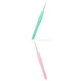 Maxbell 2 Pieces Plastic Grip Handle Metal Crochet Hook for Hand Sewing