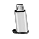 Maxbell 4xType C Adapter with Keychain Charger to Micro USB Converter Connector Silver