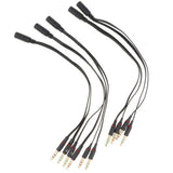 Maxbell 3x5 Pieces Audio Headphone Mic Splitter Cable 3.5mm Female to 2 Dual Male