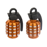 Maxbell 4x2pcs Grenade Shape Tire Tyre Valve Dust Caps for Car Motorcycle Bike -Golden
