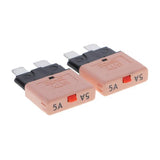 Maxbell 2x2 Piece Automatic 28V Marine Resettable Fuse Auto Circuit Breaker Blade 5A