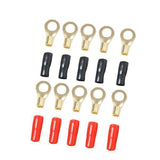 Maxbell 4x5 Pairs 8 AWG Car Audio Power Ground Wire Ring Terminal Connector Brass