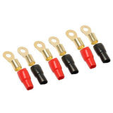 Maxbell 2x3 Pairs 1/0 AWG Car Audio Power Ground Wire Ring Terminal Connector Brass