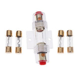 Maxbell 2xAGU Short Fuse Holder 0 4 8 Gauge Gold Plated 20A 40A 60A 80A Fuse SKFH104
