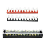 Maxbell 15x600V 15A 12 Positions Barrier Strips Dual Row Screw Electric Terminal Blocks