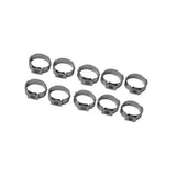 Maxbell 6x10Pcs Single Ear Hydraulic Hose Clamps Stainless Steel O Clips 9.4-11.9mm