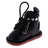 10xPair of Cute PU Leather Boots Shoes Fit for 12'' Blythe Doll Dress Up Black