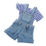 7x 1/6 Blue Stripe T-Shirt Jeans Jumpsuit for Blythe Dolls Clothes Accessories