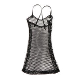 8x1/6 Mesh Strap Dress Women Clothes for 12'' Action Figure Accessories Black