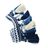 20x1 Yard European Clothing Curtain Tassel Edging Fringe Trim Blue+White