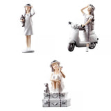 3 Pieces Art Girl Figurine Craft Decorative Sculpture Home Desktop Decor