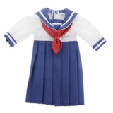 7xLovely Doll Mini School Uniform Dress Clothes for 1/6 Girl Dolls Navy Blue