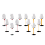 12x Wine Glass Goblet Glassware Tasting Cup for Anniversary Burgundy Home
