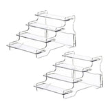 Maxbell 2x Display Riser Shelves Stand Organizer Storage Model Collectibles Dessert