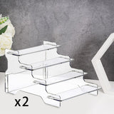 Maxbell 2x Display Riser Shelves Stand Organizer Storage Model Collectibles Dessert