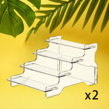 Maxbell 2x Display Riser Shelves Stand Organizer Storage Model Collectibles Dessert