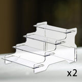 Maxbell 2x Display Riser Shelves Stand Organizer Storage Model Collectibles Dessert