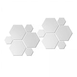 Maxbell 4x12/Set 3D Mirror Wall Stickers Removable for Bedroom Living Room Decor Silver
