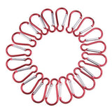 Maxbell 4xOutdoor Aluminum D-Ring Carabiner Camping Keychain Clip Snap Hook Red