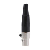 Maxbell 2xMini 3 Pin XLR Female Cable Connector for Pro Microphones, Black and Sliver