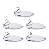 Maxbell 2x5 Pieces Fishing Spoons Lures Spinnerbaits Hooks Bass Baits and Lures Silver 1.5g