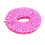 Maxbell 2xClothesline Stretchy Portable Laundry Cord for Garden Camping Accessories RV pink 500cm