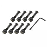 Maxbell 2x8x Longboard Skateboard Wheel Repair Hardware Screws with Wrench 1'' Black