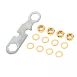 Maxbell 3xSkateboard Truck Rebuild Kit Washers M8 Nuts and Wrench Tool Golden