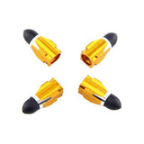 Maxbell 4x4Pieces Alloy Tire Stem Valve Caps Dust Cover for Motorcycle Yellow + Black