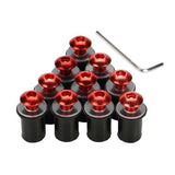 Maxbell 3x10 Pieces Universal Windscreen Windshield Bolts Screw Kit M5 5mm Bolt Red