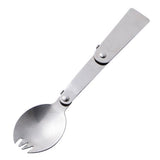 Maxbell 4xStainless Steel Folable Spork Spoon Fork Travel Camping Utensil Cutlery B