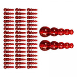 Maxbell 4x50Pcs Stacked Fishing Beads Kit Fishing Lures Tackle for Perch Trout Walleye Red
