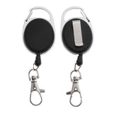 Maxbell 2x2 Pieces Retractable Keychain Key Ring Recoil Pull Reel Belt Clip