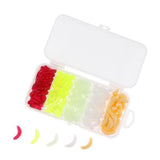 Maxbell 2x125Pcs Fishing Lure Maggot Grub Soft Lure Baits False Worms Beige