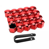 Maxbell 5x20 Pieces Car Wheel Nut Caps Covers Anti Rust Wheel Rim Cover Wheel Nut Caps Red 17mm