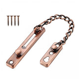 Maxbell 3xStainless Door Chain Lock Home Bedroom Hotel Family Chain Bolt Lock for Door Red Bronze