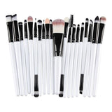 Maxbell 2x20 Pcs/Set Professional Make up Brush Set Beauty Cosmetic Tool White Black