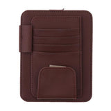 Maxbell 5xEye Frame Holder Car Sun Glasses Ticket Receipt Card Clip Storage Board Brown