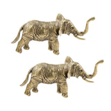 Maxbell 2x Brass Elephant Figurines Collectible Copper Sculptures for Indoor Office