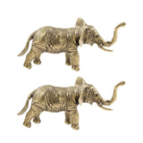 Maxbell 2x Brass Elephant Figurines Collectible Copper Sculptures for Indoor Office