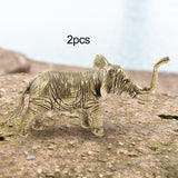 Maxbell 2x Brass Elephant Figurines Collectible Copper Sculptures for Indoor Office