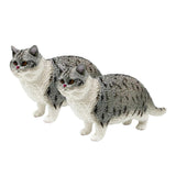 Maxbell 2x Cat Model Statue Collectible Realistic for Cabinet Living Room