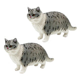 Maxbell 2x Cat Model Statue Collectible Realistic for Cabinet Living Room