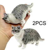 Maxbell 2x Cat Model Statue Collectible Realistic for Cabinet Living Room