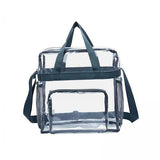 Maxbell 3xPVC Tote Durable Purse Clear Bags Stadium for Camping Sports Events Shopping Gray