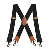 Maxbell 2xSuspenders for Men Heavy Duty Suspenders Adjustable Casual 3.5cm Wide Braces Black