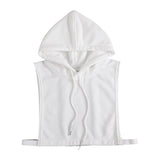 Maxbell 2xWomen False Collar Clothes Cotton Fake Collar with Hat for Winter Autumn White