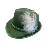 Maxbell 2xMens Fedora Hat Cosplay Casual Fashion Trilby Hat Feather Decorated Jazz Hat Style 2 Green