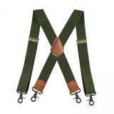 Maxbell 3xSuspenders for Men Heavy Duty Suspenders Adjustable Casual 3.5cm Wide Braces Green